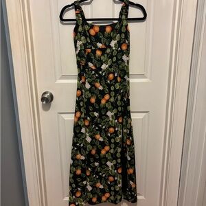 Floral and Fruit Print Maxi Dress